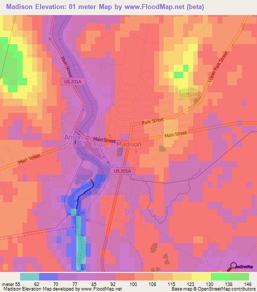 Madison,US Elevation Map