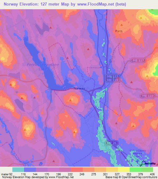 Norway,US Elevation Map