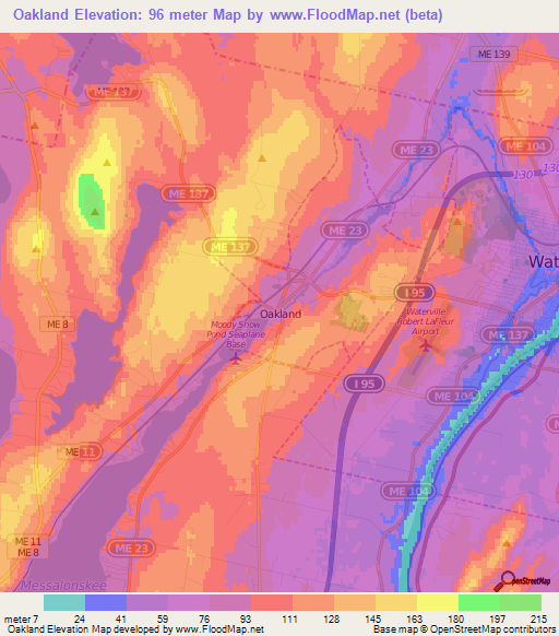 Oakland,US Elevation Map