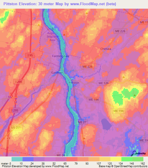 Pittston,US Elevation Map