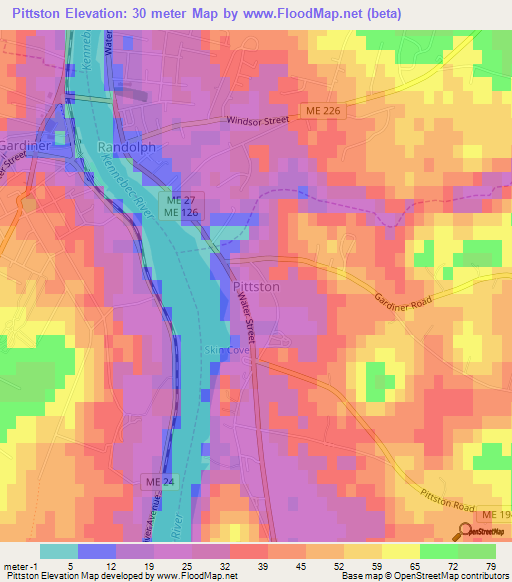 Pittston,US Elevation Map