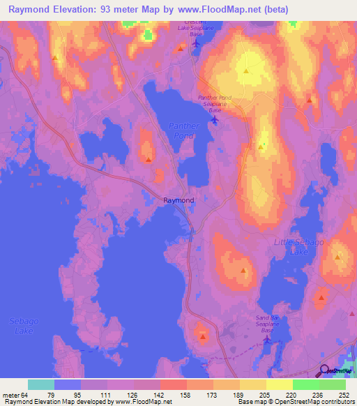 Raymond,US Elevation Map