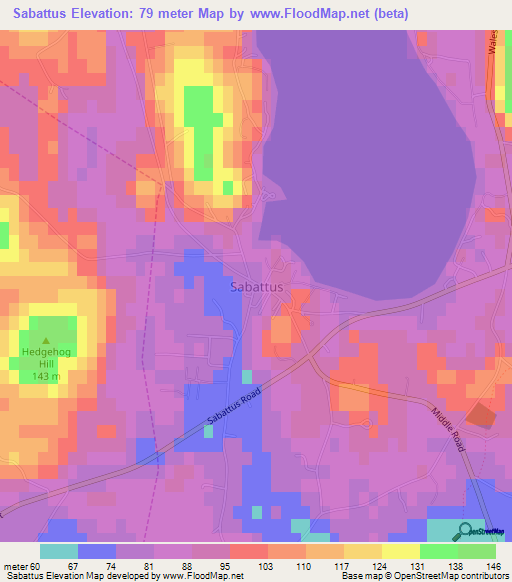 Sabattus,US Elevation Map