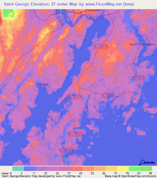 Saint George,US Elevation Map