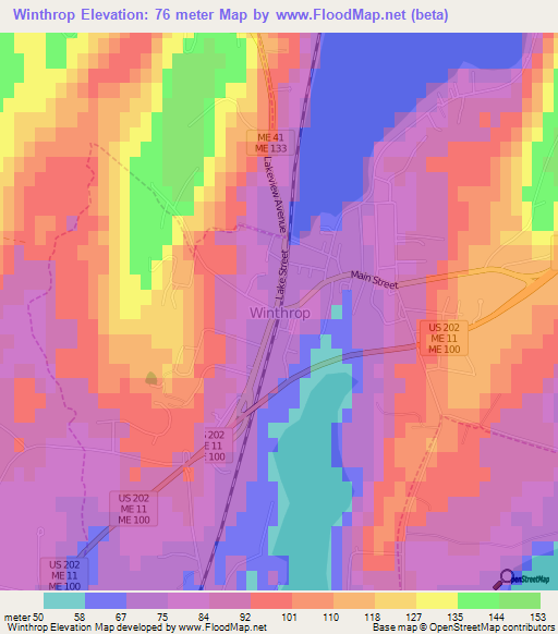 Winthrop,US Elevation Map