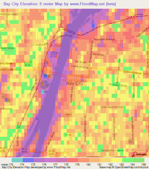 Bay City,US Elevation Map