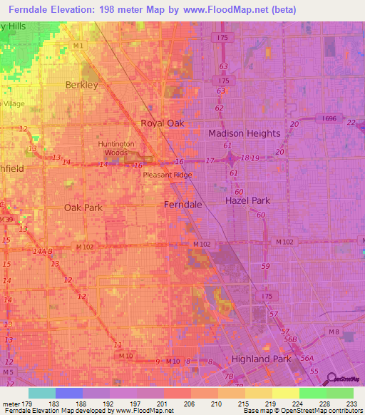 Ferndale,US Elevation Map