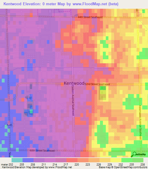 Kentwood,US Elevation Map