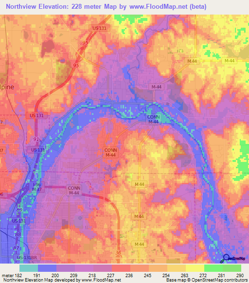 Northview,US Elevation Map