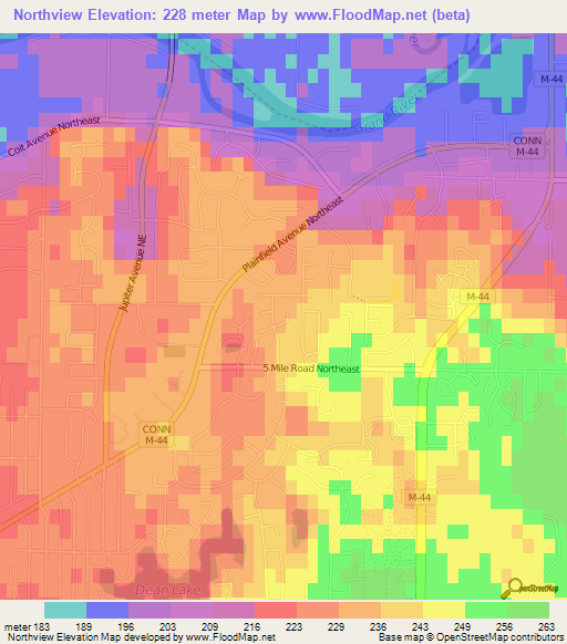 Northview,US Elevation Map