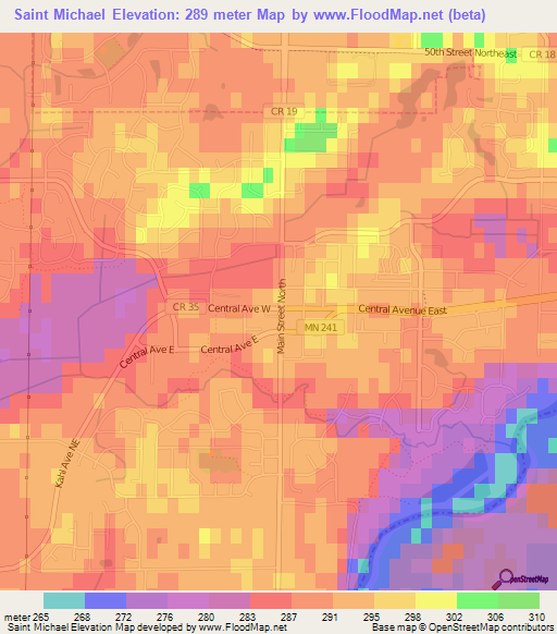 Saint Michael,US Elevation Map