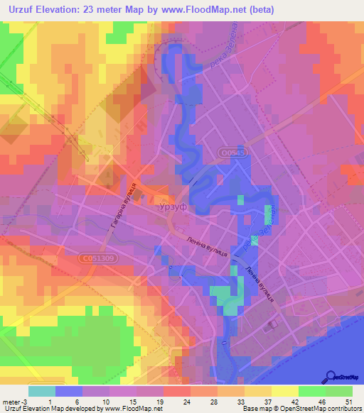 Urzuf,Ukraine Elevation Map