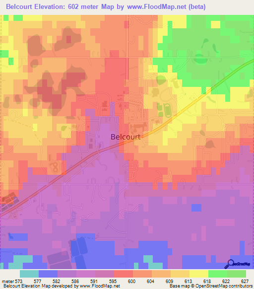 Belcourt,US Elevation Map