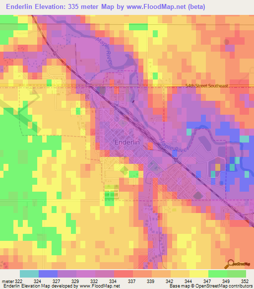 Enderlin,US Elevation Map