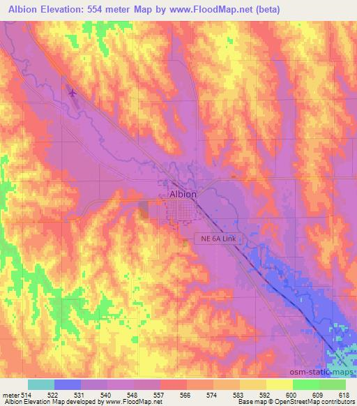 Albion,US Elevation Map