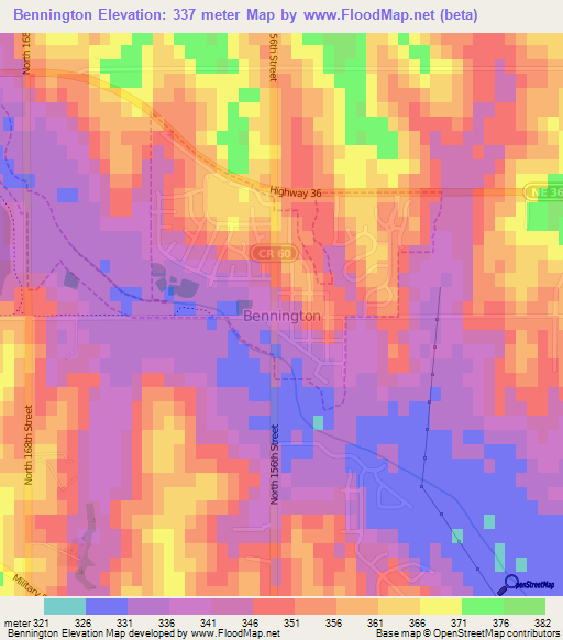 Bennington,US Elevation Map