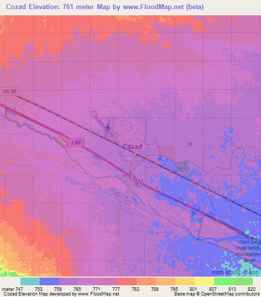 Cozad,US Elevation Map