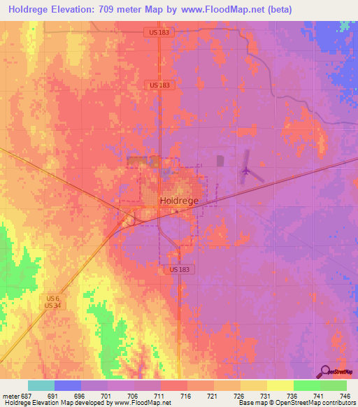 Holdrege,US Elevation Map