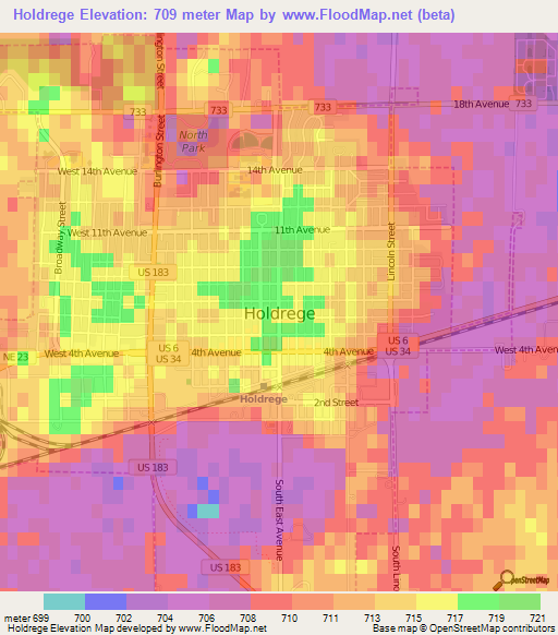 Holdrege,US Elevation Map