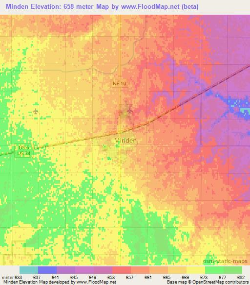 Minden,US Elevation Map