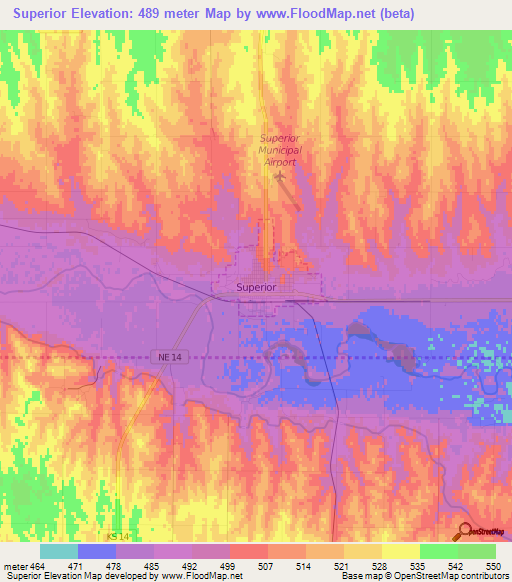 Superior,US Elevation Map