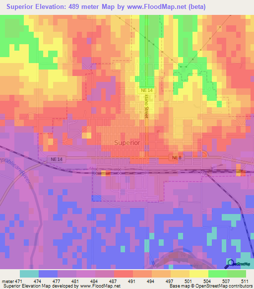 Superior,US Elevation Map