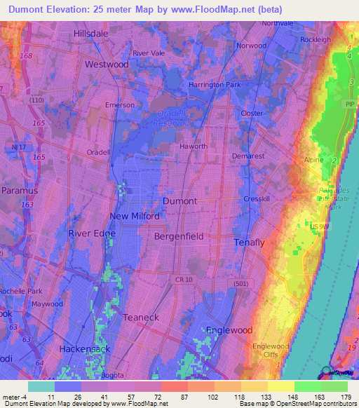 Dumont,US Elevation Map