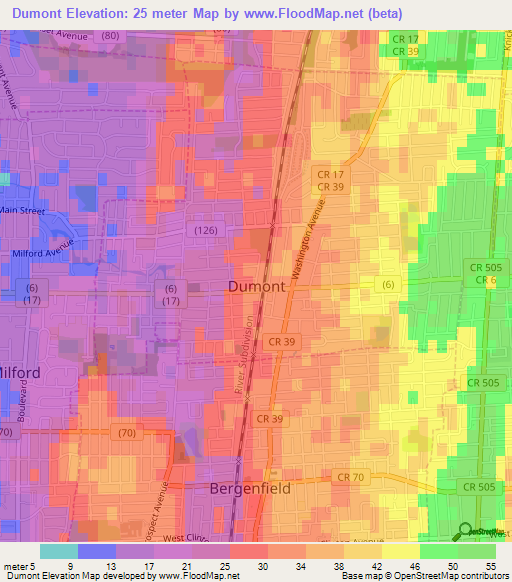 Dumont,US Elevation Map