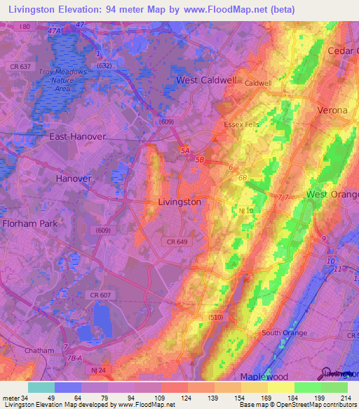 Livingston,US Elevation Map