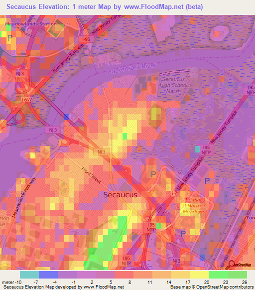 Secaucus,US Elevation Map