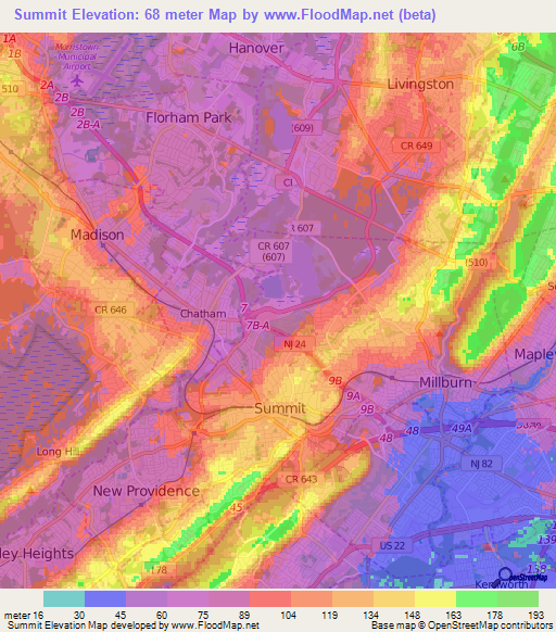 Summit,US Elevation Map