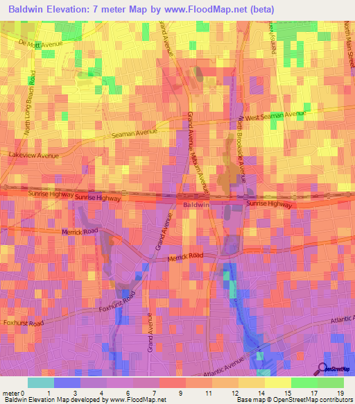 Baldwin,US Elevation Map