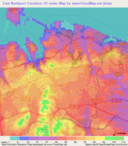 East Northport,US Elevation Map