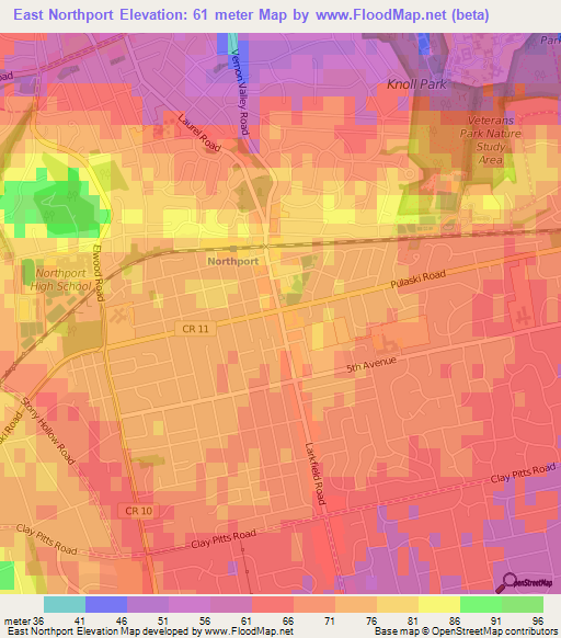 East Northport,US Elevation Map