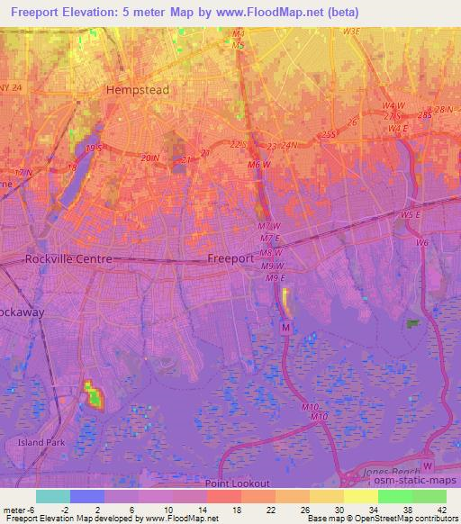 Freeport,US Elevation Map