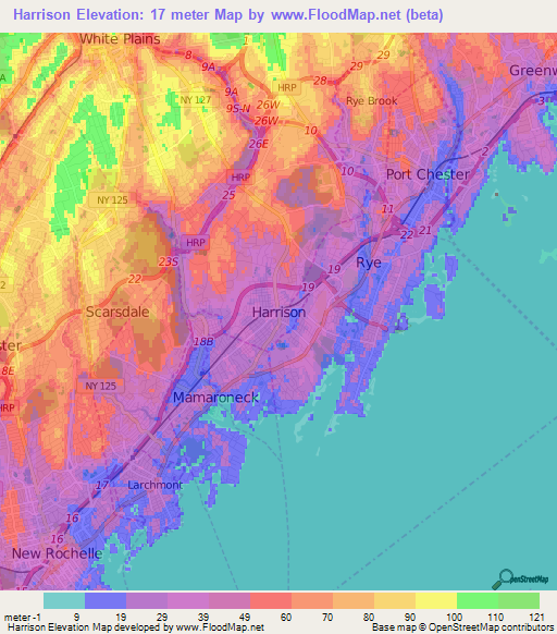 Harrison,US Elevation Map