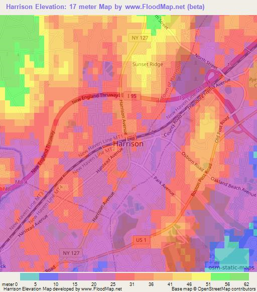 Harrison,US Elevation Map