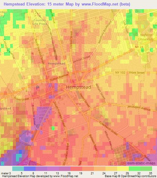 Hempstead,US Elevation Map