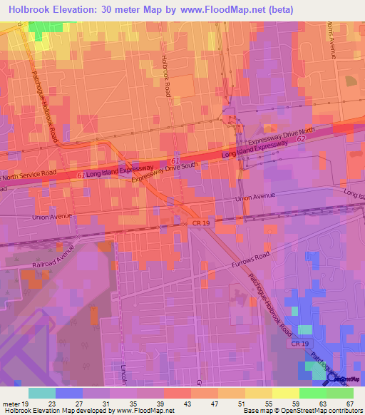 Holbrook,US Elevation Map