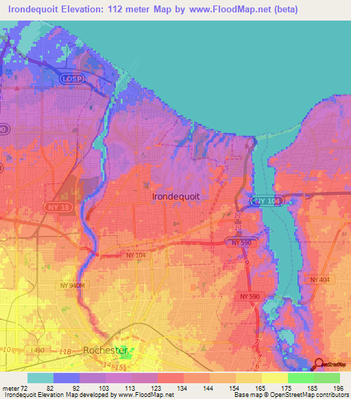 Irondequoit,US Elevation Map