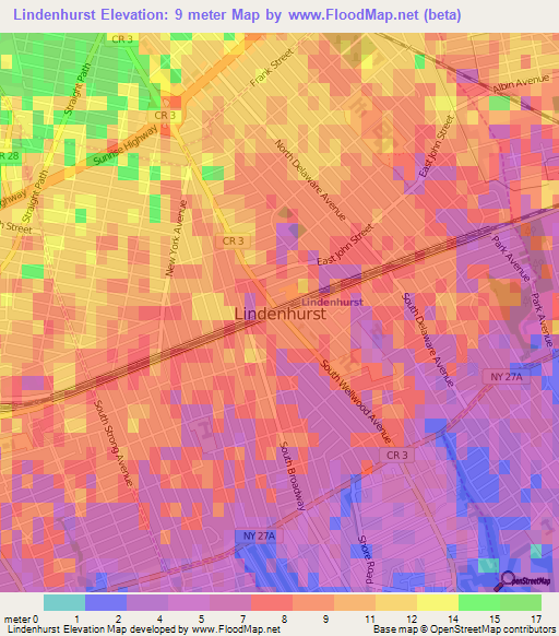 Lindenhurst,US Elevation Map