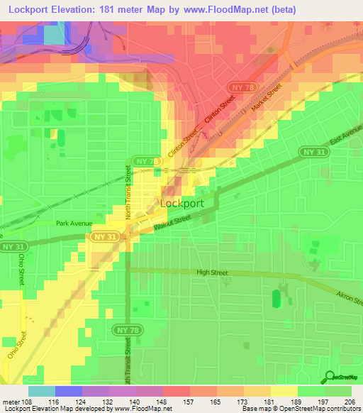 Lockport,US Elevation Map