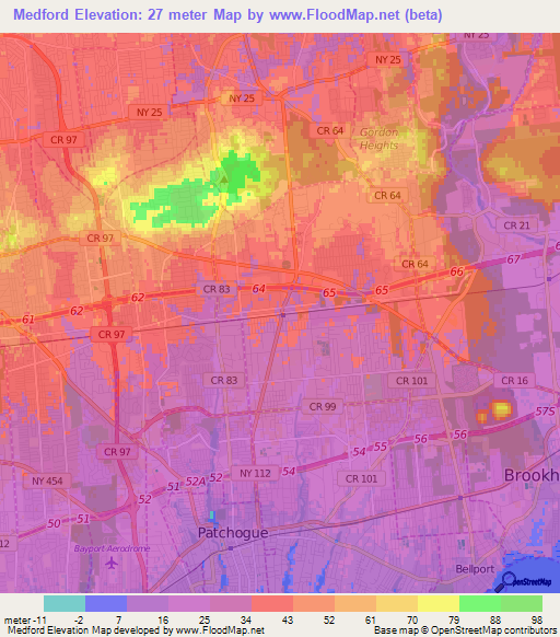 Medford,US Elevation Map