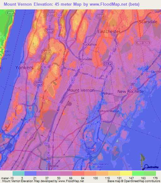 Mount Vernon,US Elevation Map