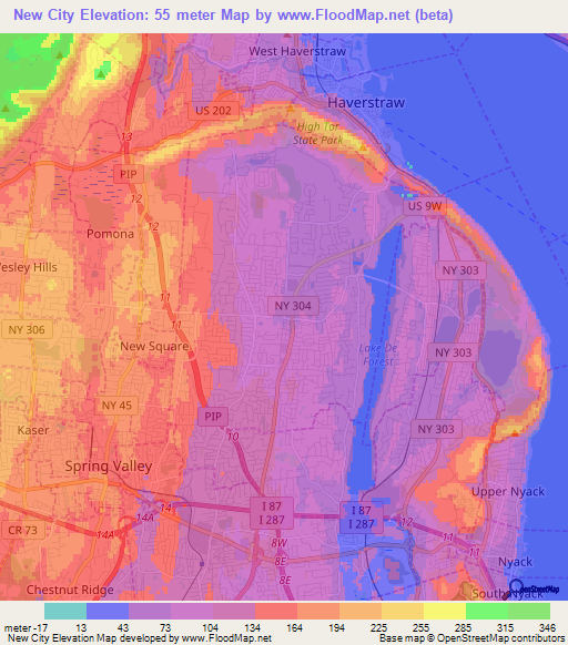 New City,US Elevation Map