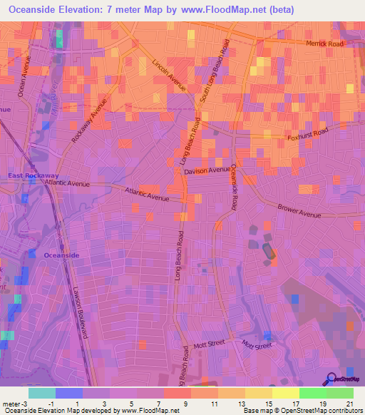 Oceanside,US Elevation Map