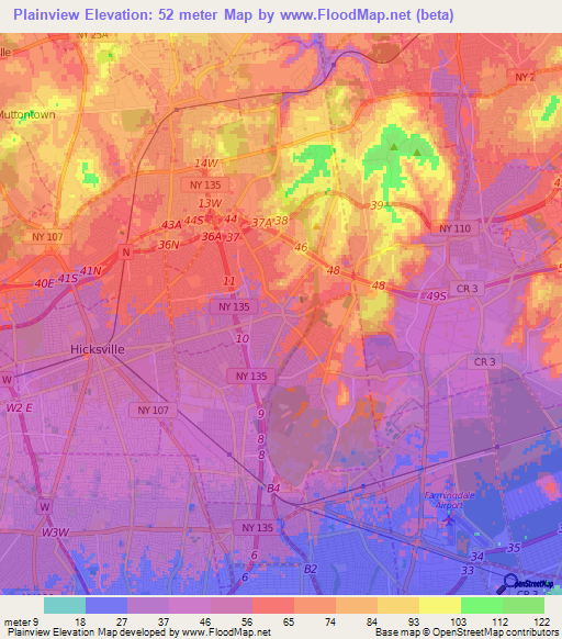 Plainview,US Elevation Map