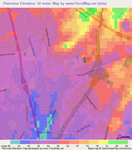 Plainview,US Elevation Map