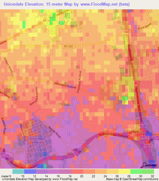 Uniondale,US Elevation Map