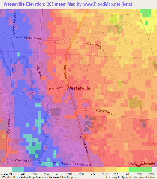 Westerville,US Elevation Map